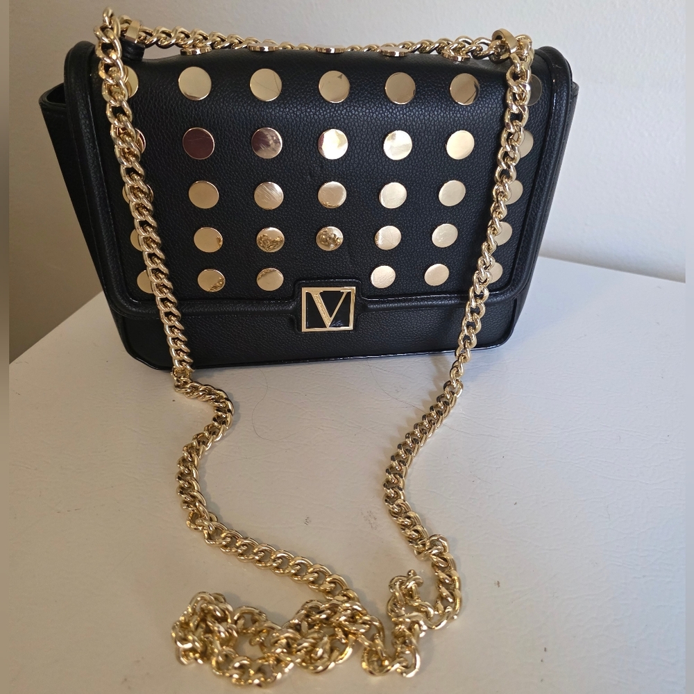 Victoria Secret Black And Gold Crossbody Purse